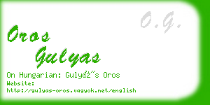 oros gulyas business card
